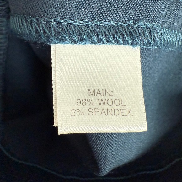 ST. JOHN Women's Size‎ 14 Navy Blue Wool Blend Straight Leg Dress Pants Career - Picture 11 of 12